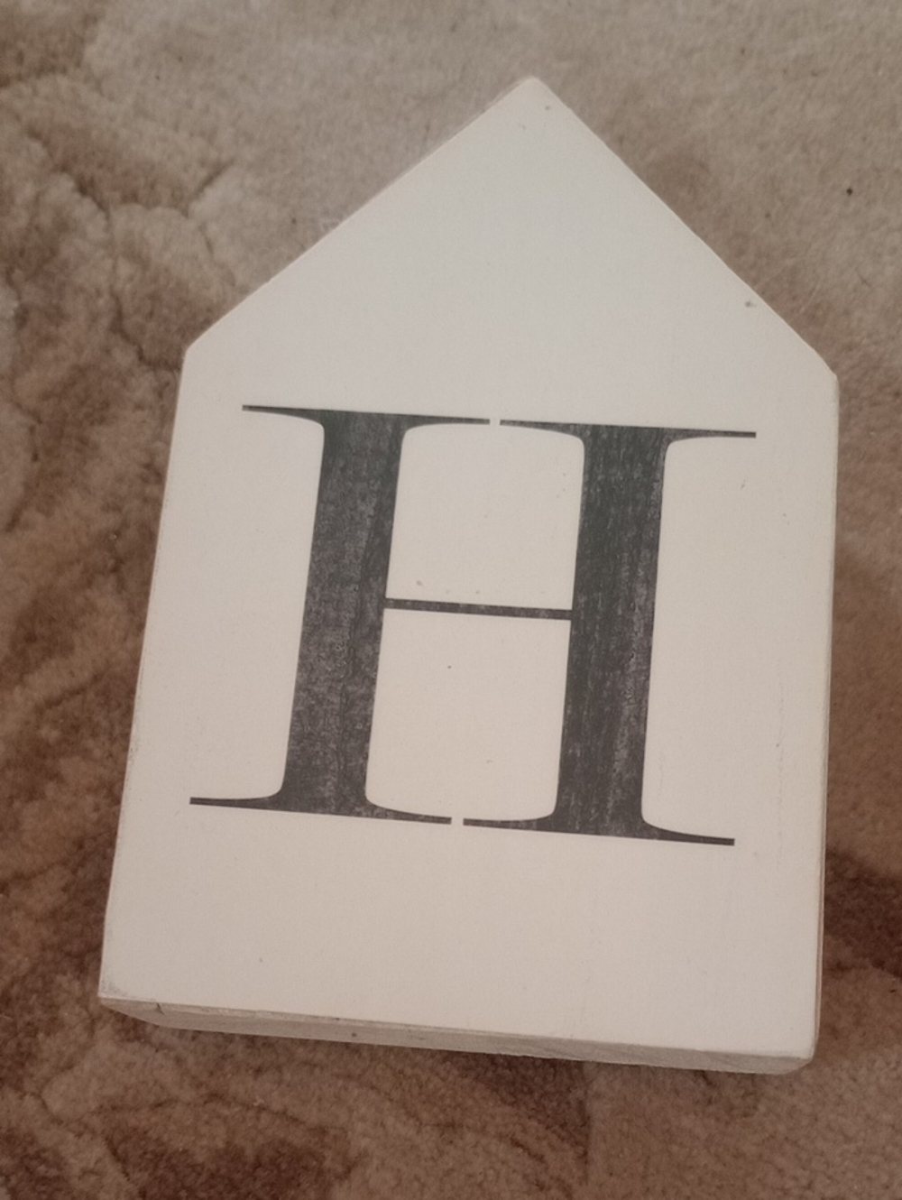 Pier 1 White Plaque Wall Accent with Black Letter H
